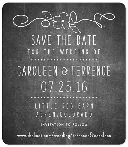 "Wildflower Chalkboard" Save the Date Magnet